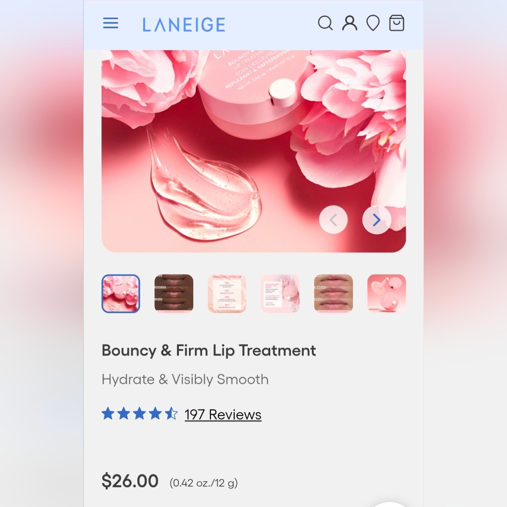 Laaneige Bouncy & Firm Lip TreatmentHydrate & Visibly Smooth Retail $26 No Box